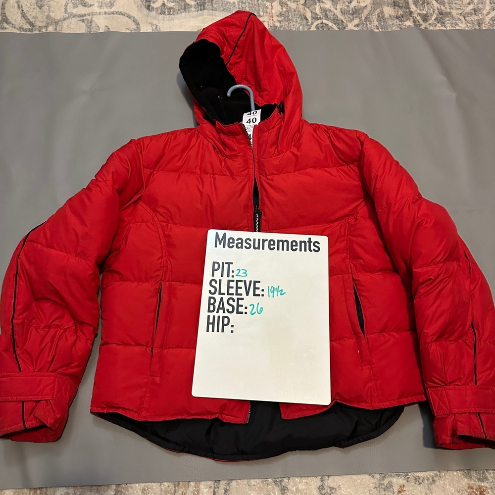 Bernardo Down Puffer Jacket Red Hooded Zip Front Women's Size L - Picture 11 of 13